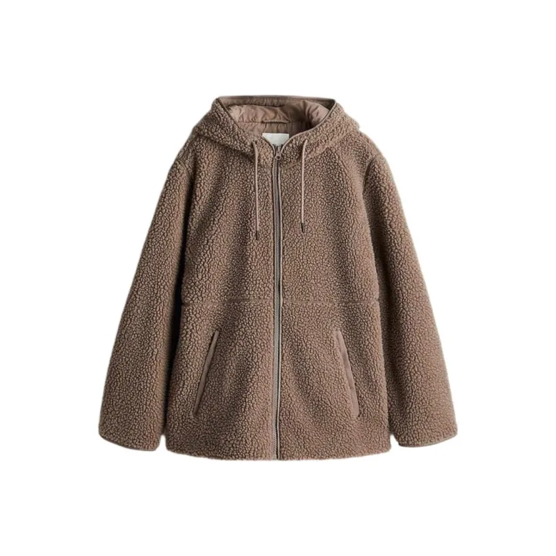 H&M Velvet feel Coat Women's Greige-0