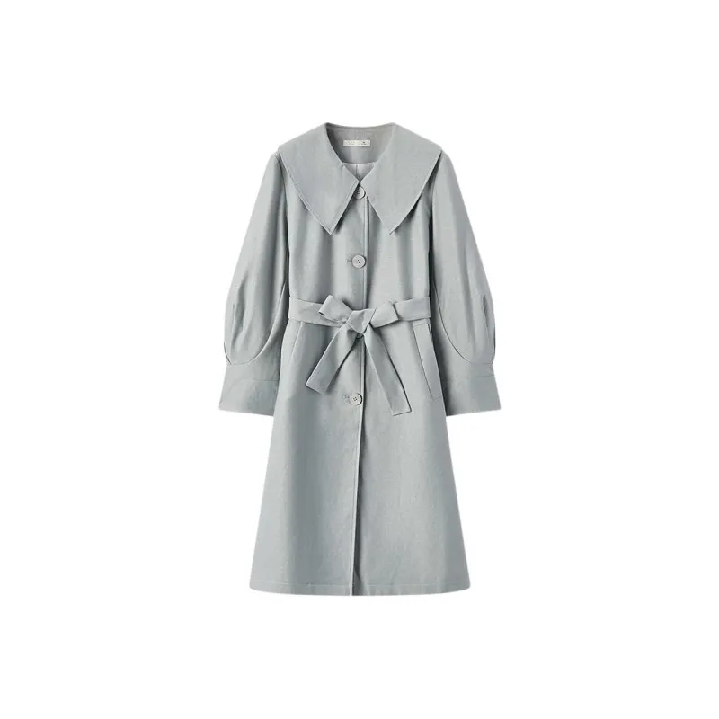 EICHITOO Trench Coat Women's Light Blue-0