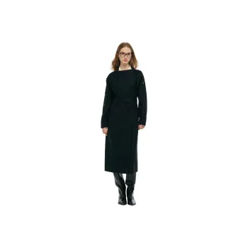 GOELIA Coat Women's 00B Black, Comes With Main Fabric Belt