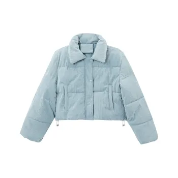 PAZZO Petite Loose Fit Cropped Puffer Jacket Women's