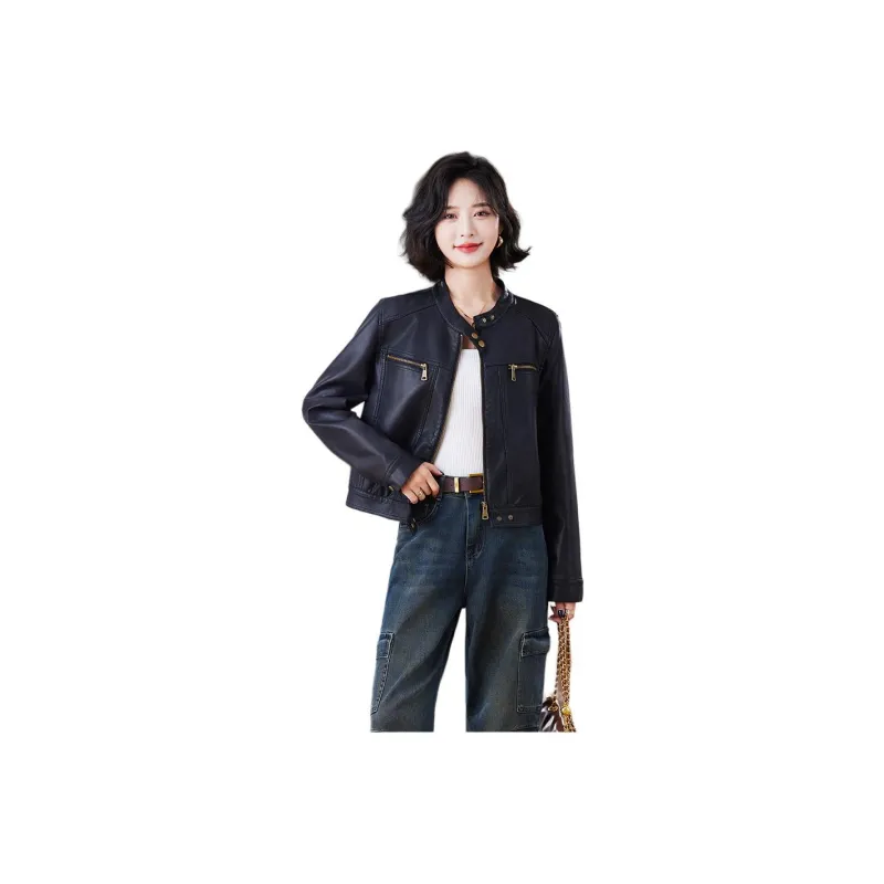 Yi Mengyuan Leather Jacket Women's-0