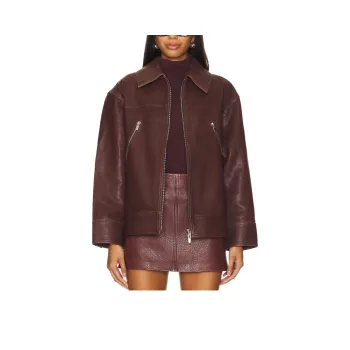 A.L.C. Leather Jacket Women's Dark Brown