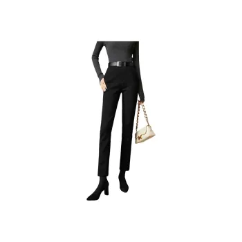 Late White Casual Pants Women's Black