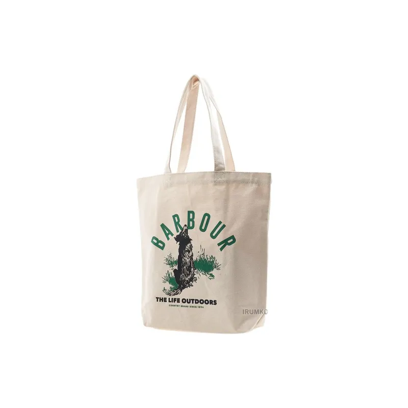 BARBOUR Canvas Shoulder Bag Unisex Ivory White-1