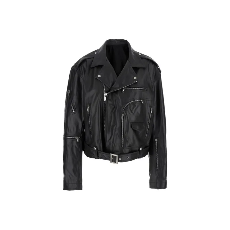 RICK OWENS Cropped Jumbo Bauhaus Stooges Jacket Black-0