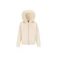 Apricot, Fleece-Lined Fur Collar Detachable