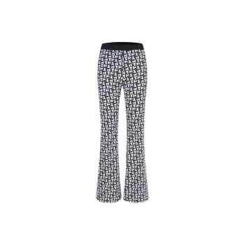 MO&CO Casual Pants Women's Black With White Text