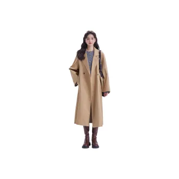 DEAR DEER PUFF Trench Coat Women's Coffee