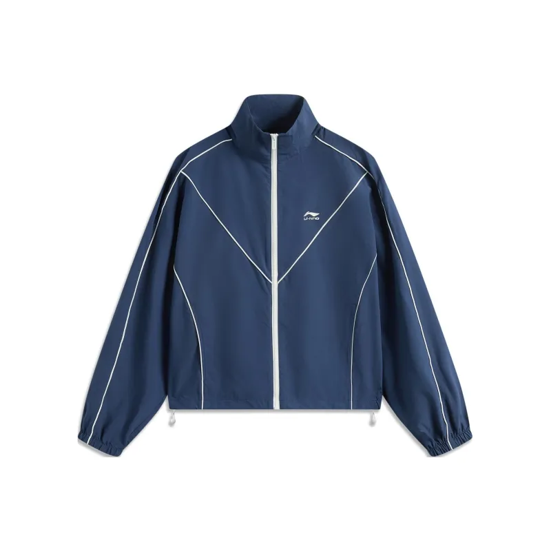 LiNing Sports Trend Series Trench Coat Women's Deep Prussian Blue-0