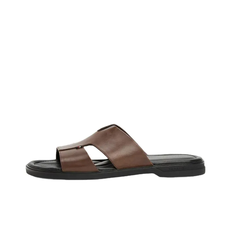 Tommy Hilfiger Slip Resistant Slide Slippers Men's Brown-0