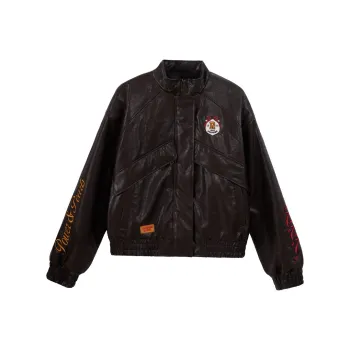UNIFREE x BETTY BOOP Leather Jacket Women's Brown