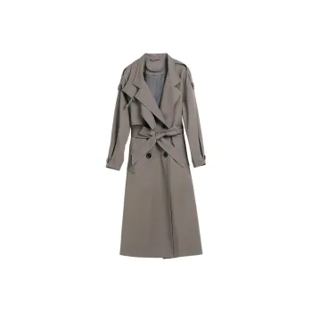 Hang Yi Court Trench Coat Women's Seductive Tea Brown