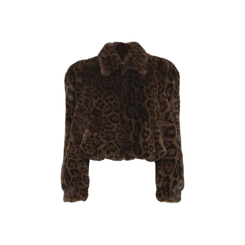 Chloé Faux Fur Cropped Bomber Jacket