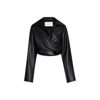 Alaia Leather Jacket Women's Black