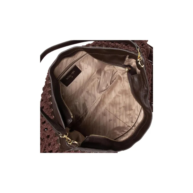 Patrizia Pepe Fabric Shoulder Bag Women's Brown-6