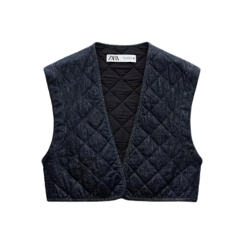 ZARA Vests Women's Blue-0