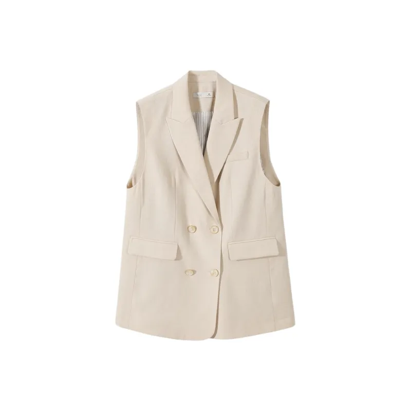 EICHITOO Vest Women's Beige Yellow-0