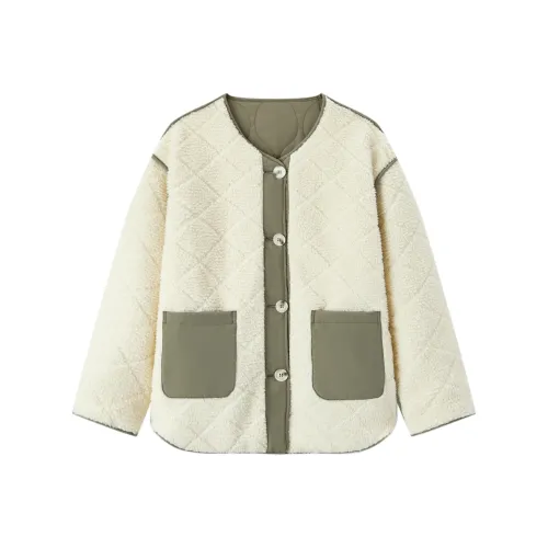 SEM/R Velvet Jackets Women's White Green Tone 00314