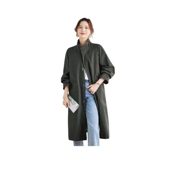 TERRE BLEUE Trench Coat Women's Army Green