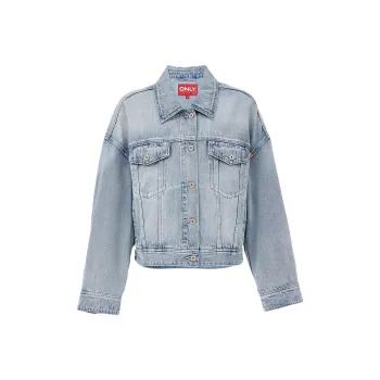 ONLY Denim Jacket Women's Washed Denim Blue