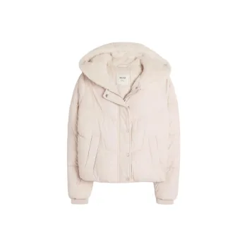 Hollister Puffer Jacket Women's Gray Pink