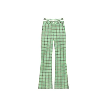 CHUU Casual Pants Women's Green Plaid
