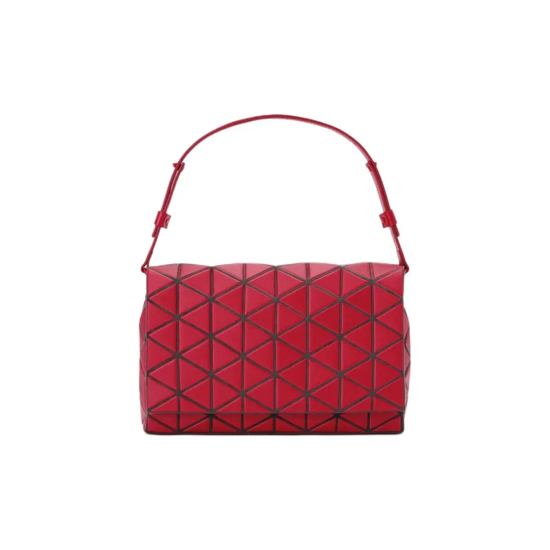 ISSEY MIYAKE Leather Handbag Medium Size Women's Red-0