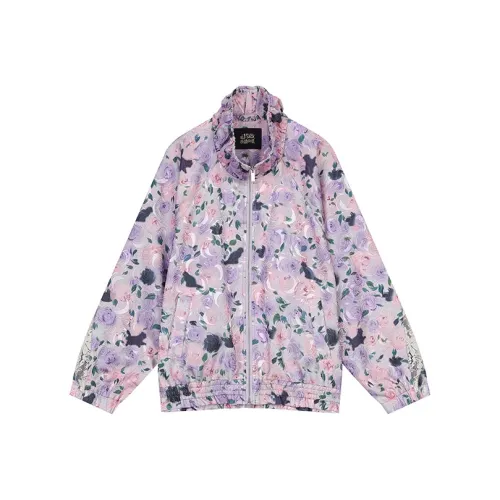 ELF SACK Cropped Coat Women's Floral Purple