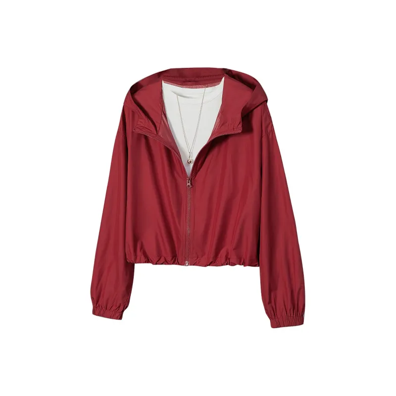 TOUCH Cropped Coats Women's Red-0