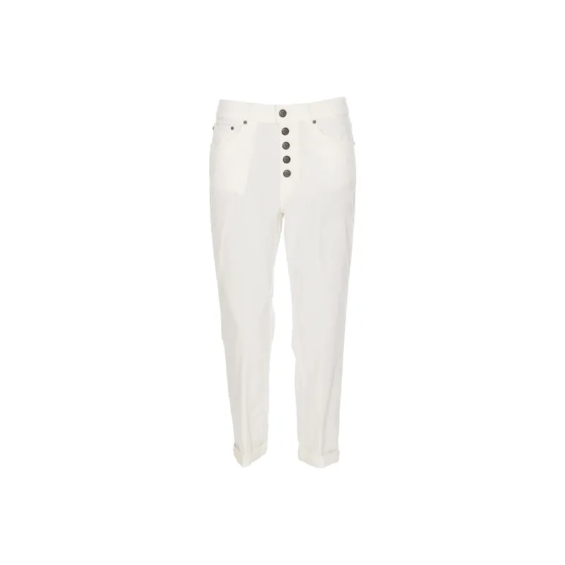 Dondup Mid Rise Cropped Corduroy Trousers-0