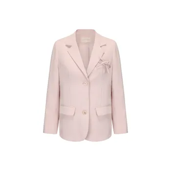 CHIWAWAMEME Cropped Coat Women's Gray Pink