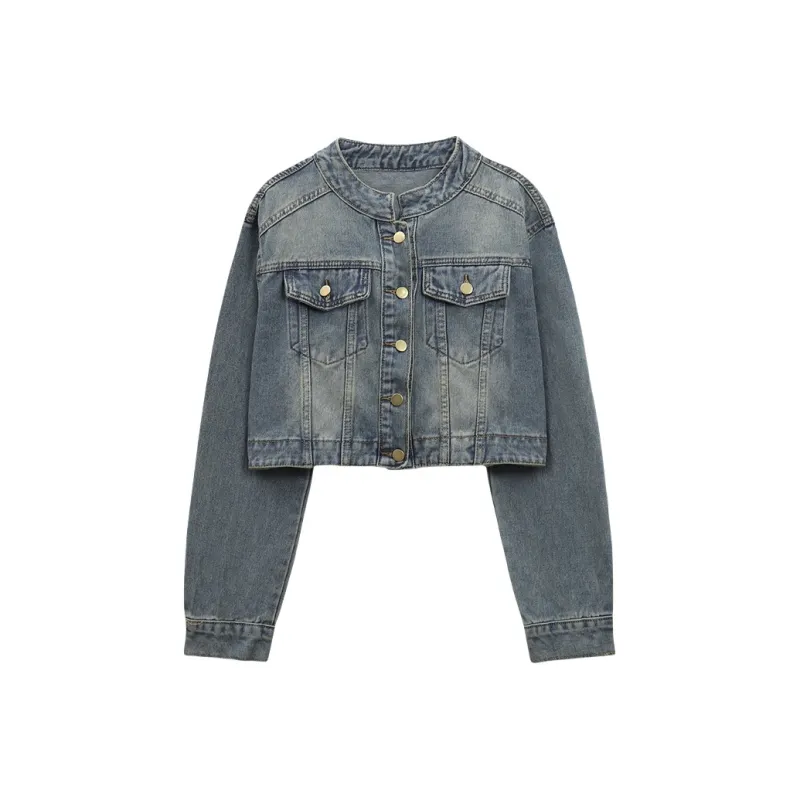 TUSHIFEI Denim Jackets Women's Image Color-0