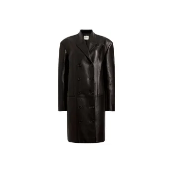 KHAITE Andors Coat Leather Jacket Women's BLACK/Black