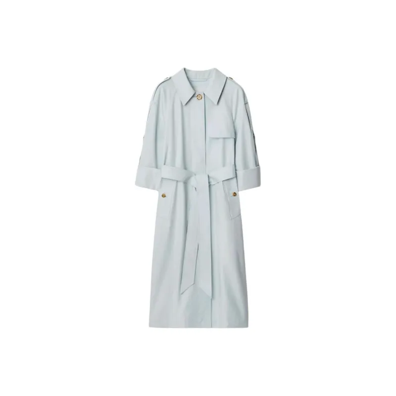 Burberry Trench Coat Women's Light Blue-0