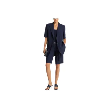 MICHAEL KORS Double Crepe Sablé Short-Sleeve Boyfriend Blazer