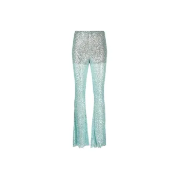 Self-portrait Beaded Fishnet Trousers