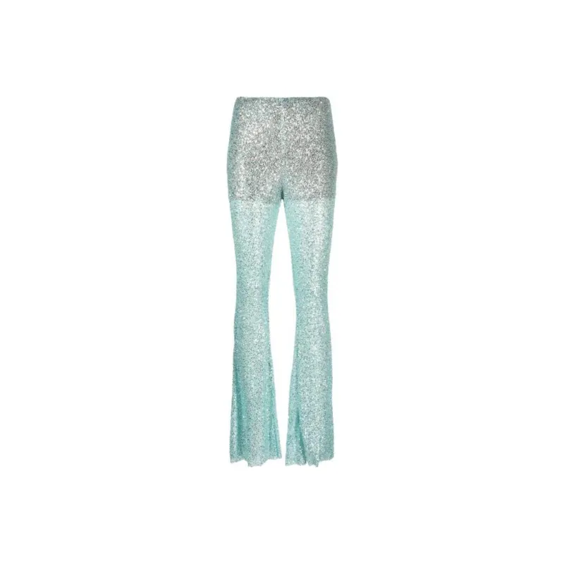 Self portrait Beaded Fishnet Trousers-0