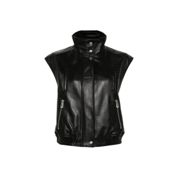 PINKO High Neck Sleeveless Biker Gilet