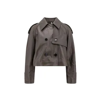 CLOSED Cropped Leather Trench Jacket