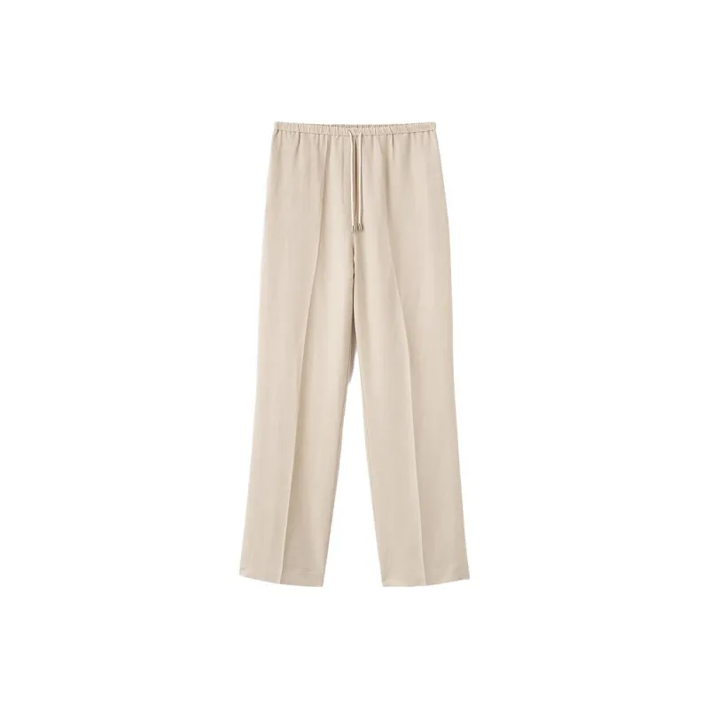 TOTEME Drawstring Straight leg Cotton Trousers-0