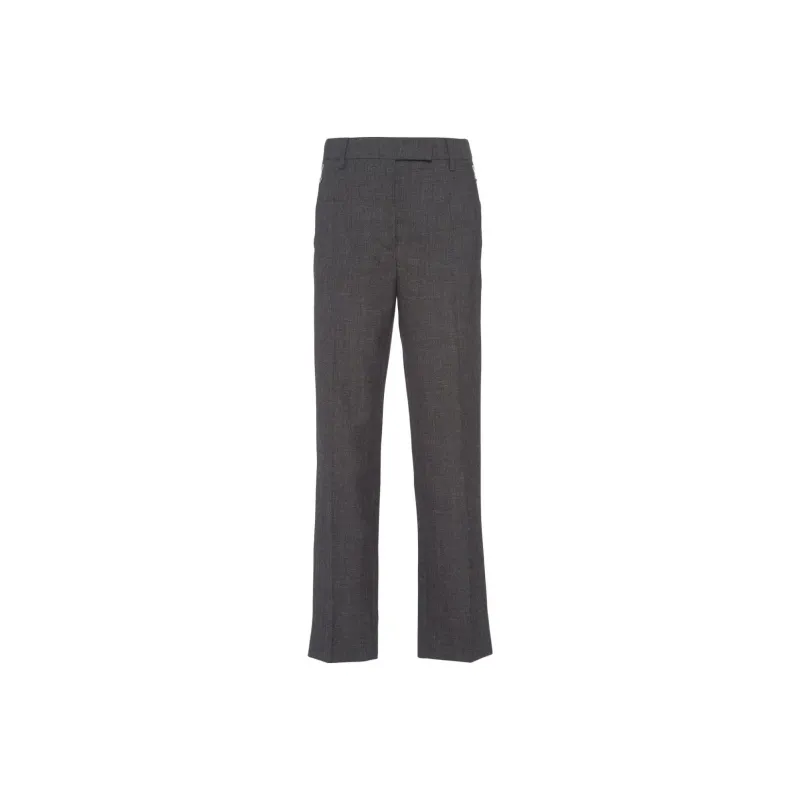 PRADA Mid-Rise Zip-Pocket Cropped Trousers-0
