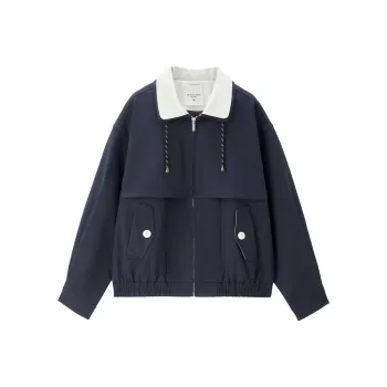 UNIQLO Trench Coat Women's Dark Blue & Beige Apricot