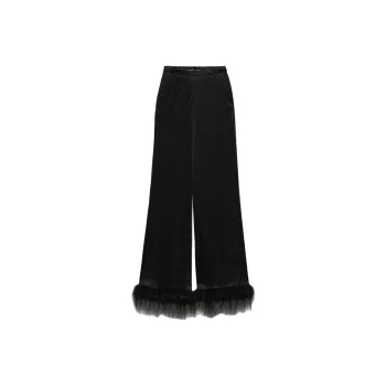 PRADA Triangle Logo Wide Leg Trousers