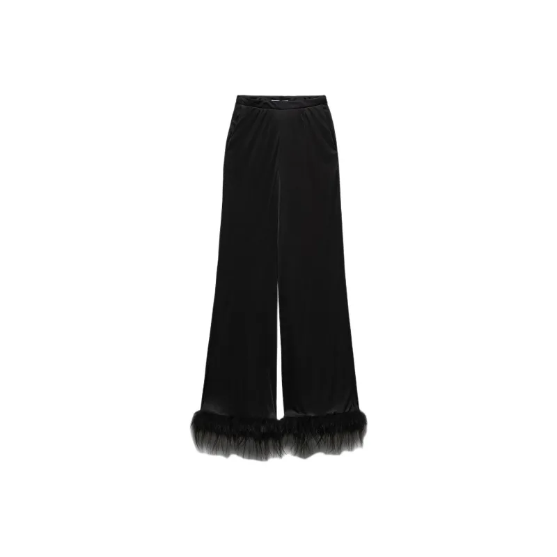PRADA Triangle Logo Wide Leg Trousers-0