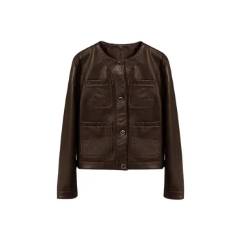 Kele Coco Leather Jacket Women's Caramel Brown