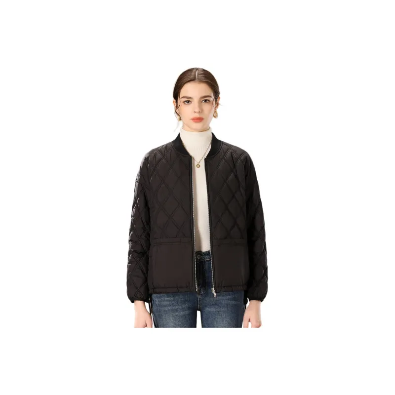 FENHONGMALI Puffer Jacket Women's Black-0