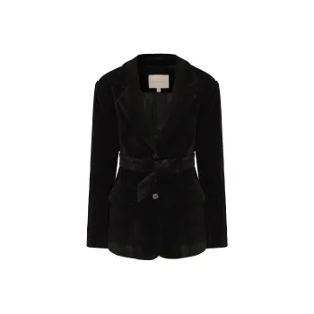 CHIWAWAMEME Velvet feel Coat Women's Black