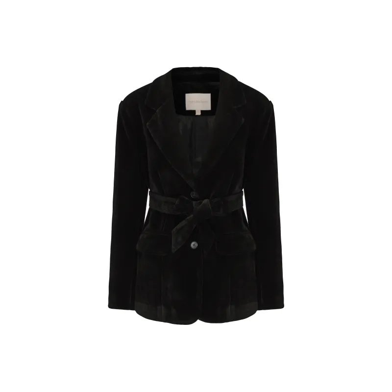 CHIWAWAMEME Velvet feel Coat Women's Black-0
