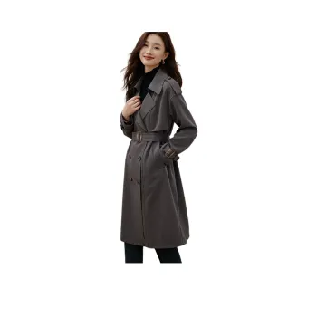 Mo Han Yi Mei Trench Coat Women's Medium Gray