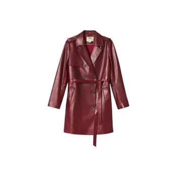 PSALTER Leather Jacket Women's Maroon